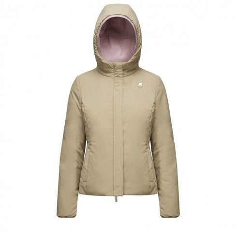 Giubbino Donna corto Lily Warm Double Lilla beige K-Way- Francavilla Moda